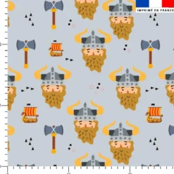 Viking et bateau - Fond gris