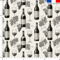 Vin et raisin - Fond écru