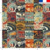 Vintage moto patchwork - Fond blanc