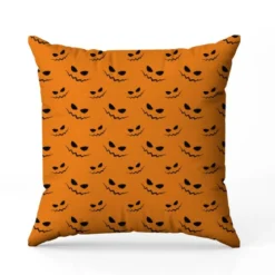 Visage citrouille - Fond orange