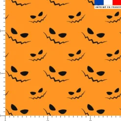 Visage citrouille - Fond orange