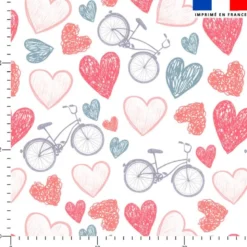 Vélos et coeurs - Fond blanc