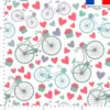 Vélos fleuris et coeurs - Fond blanc