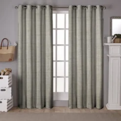 Voilage lin mélangé grande largeur beige