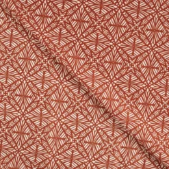 Voile de coton design géométrique terracotta