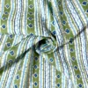 Voile de coton indien rayures lurex motif style provençal vert et bleu