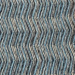 Voile de coton indien rayures lurex motif rayures en zig-zag bleues