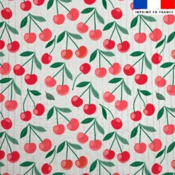 Voile de coton lurex motif cerise