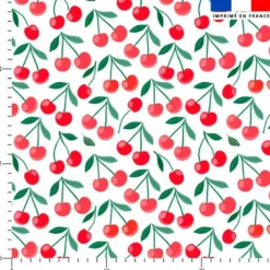 Voile de coton lurex motif cerise
