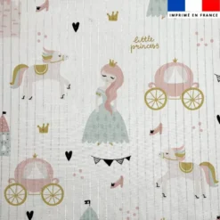 Voile de coton lurex motif château de princesse