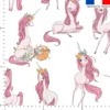 Voile de coton lurex motif licorne princesse