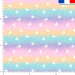 Voile de coton lurex motif petit papillon et pois