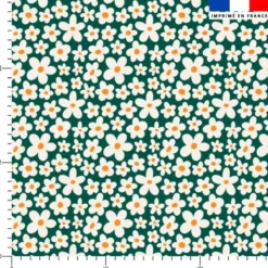Voile de coton lurex motif petite marguerite rétro vintage