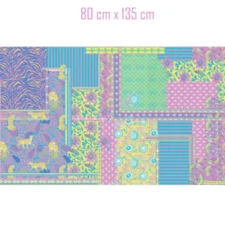 Voile de coton patchwork tropical et animalier