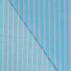 Voile de coton rayures roses et turquoise