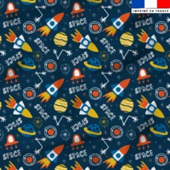 Voyage dans l'espace - Fond bleu nuit