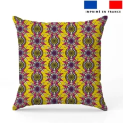 Wax abstrait harmonieux rose et jaune - Fond jaune
