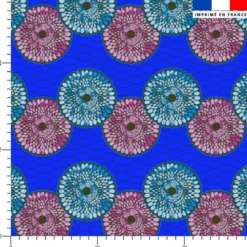 Wax disques bleus et mauves - Fond bleu roi