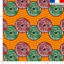 Wax disques rouges et verts - Fond orange