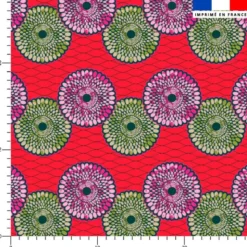 Wax disques violets et verts - Fond rose fuchsia