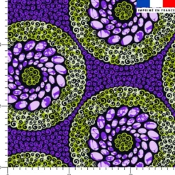 Wax fleur abstraite et spirale violette et verte - Fond noir