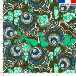 Wax forme abstraite bleu et vert d'eau - Fond vert foncé