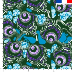 Wax forme abstraite bleu et violet - Fond vert foncé