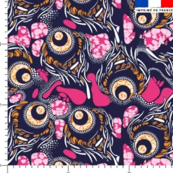 Wax forme abstraite rose et orange - Fond bleu marine