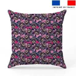 Wax forme abstraite rose et orange - Fond bleu marine