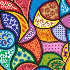 Wax forme multicolore - Fond multicolore