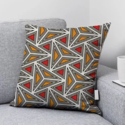 Wax géométrique triangle jaune et rouge - Fond blanc