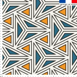 Wax géométrique triangle jaune et bleu - Fond blanc