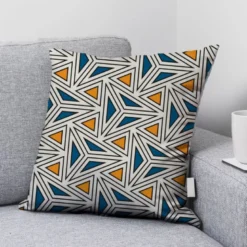 Wax géométrique triangle jaune et bleu - Fond blanc