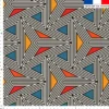 Wax géométrique triangle rouge et jaune - Fond bleu