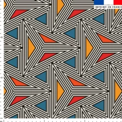 Wax géométrique triangle rouge et jaune - Fond bleu