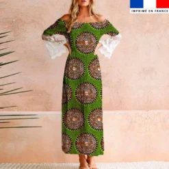 Wax grande fleur orange - Fond vert