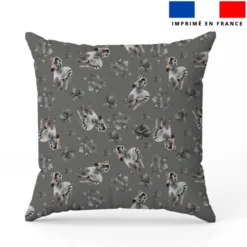 Zèbre et rose aquarelle grise - Fond gris