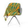 Zébrure bleu canard - Fond orange