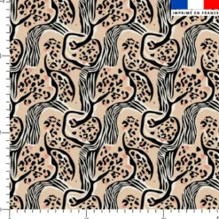 Zébrures et taches léopard - Fond beige